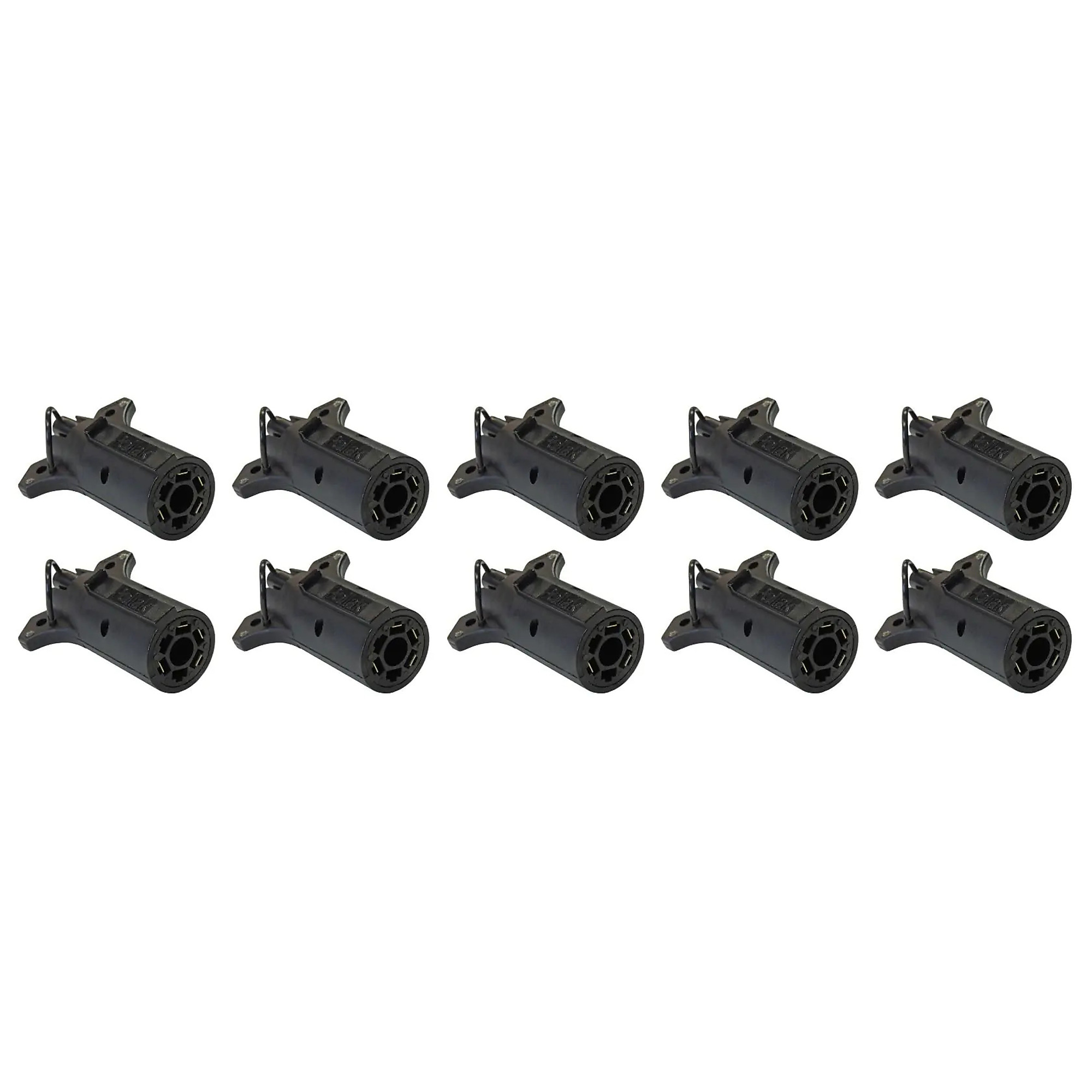 Pollack 7-Way Flat Pin to 4-Flat Adapters — Plastic, 10-Pack, Model# 37355-10